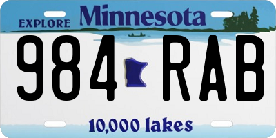 MN license plate 984RAB