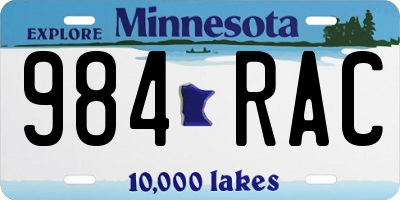 MN license plate 984RAC