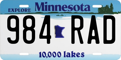 MN license plate 984RAD