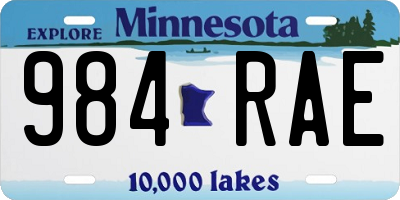 MN license plate 984RAE