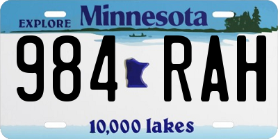 MN license plate 984RAH