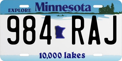 MN license plate 984RAJ