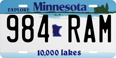 MN license plate 984RAM
