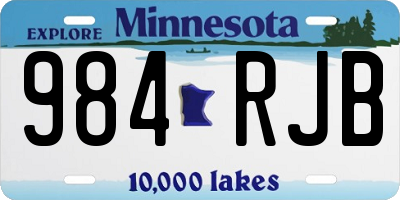 MN license plate 984RJB