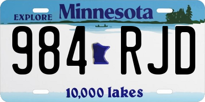 MN license plate 984RJD