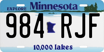 MN license plate 984RJF