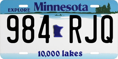MN license plate 984RJQ