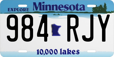 MN license plate 984RJY