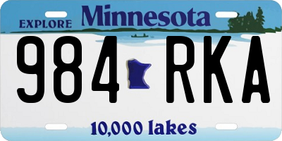 MN license plate 984RKA