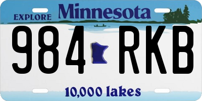 MN license plate 984RKB
