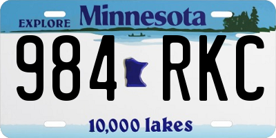 MN license plate 984RKC