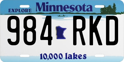 MN license plate 984RKD