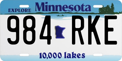 MN license plate 984RKE