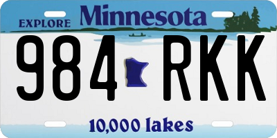 MN license plate 984RKK