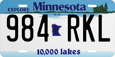 MN license plate 984RKL