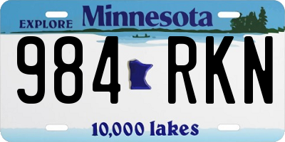MN license plate 984RKN
