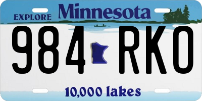 MN license plate 984RKO