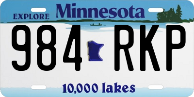 MN license plate 984RKP