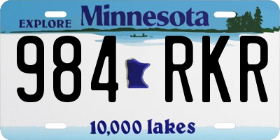 MN license plate 984RKR