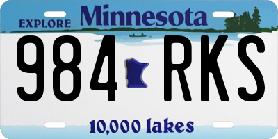 MN license plate 984RKS
