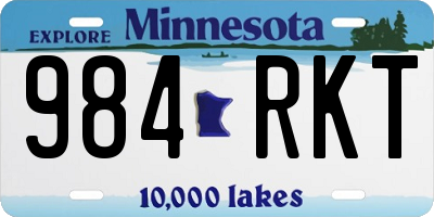MN license plate 984RKT