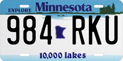 MN license plate 984RKU