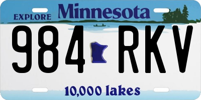 MN license plate 984RKV