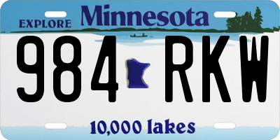 MN license plate 984RKW