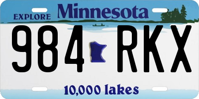 MN license plate 984RKX