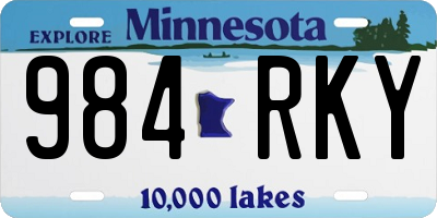 MN license plate 984RKY