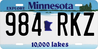 MN license plate 984RKZ