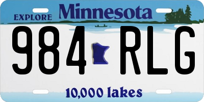 MN license plate 984RLG