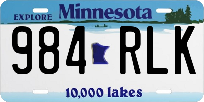 MN license plate 984RLK