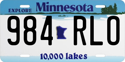 MN license plate 984RLO