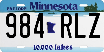 MN license plate 984RLZ