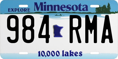 MN license plate 984RMA