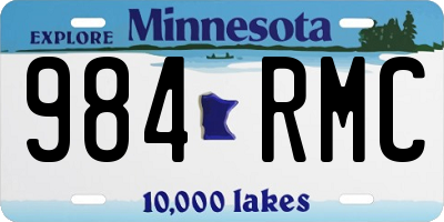 MN license plate 984RMC