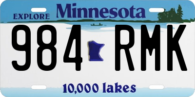 MN license plate 984RMK