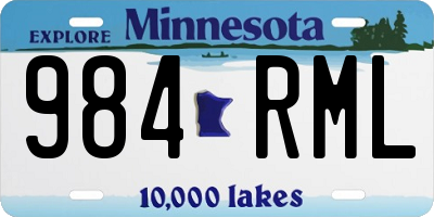 MN license plate 984RML