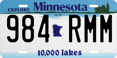 MN license plate 984RMM