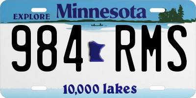 MN license plate 984RMS