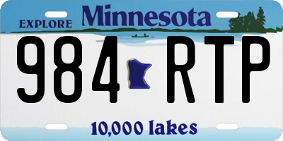 MN license plate 984RTP