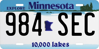 MN license plate 984SEC