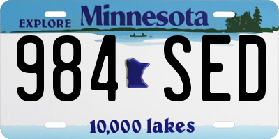 MN license plate 984SED