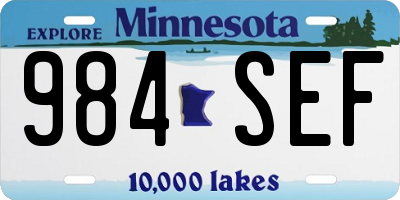 MN license plate 984SEF