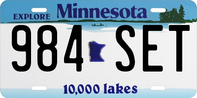 MN license plate 984SET