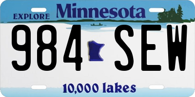 MN license plate 984SEW