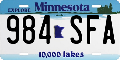MN license plate 984SFA