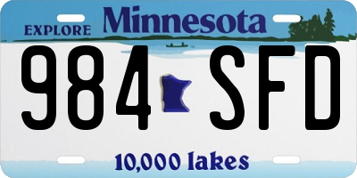MN license plate 984SFD