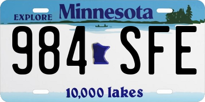 MN license plate 984SFE
